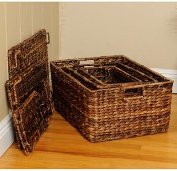 3 Pack Handwoven Abaca Storage Baskets