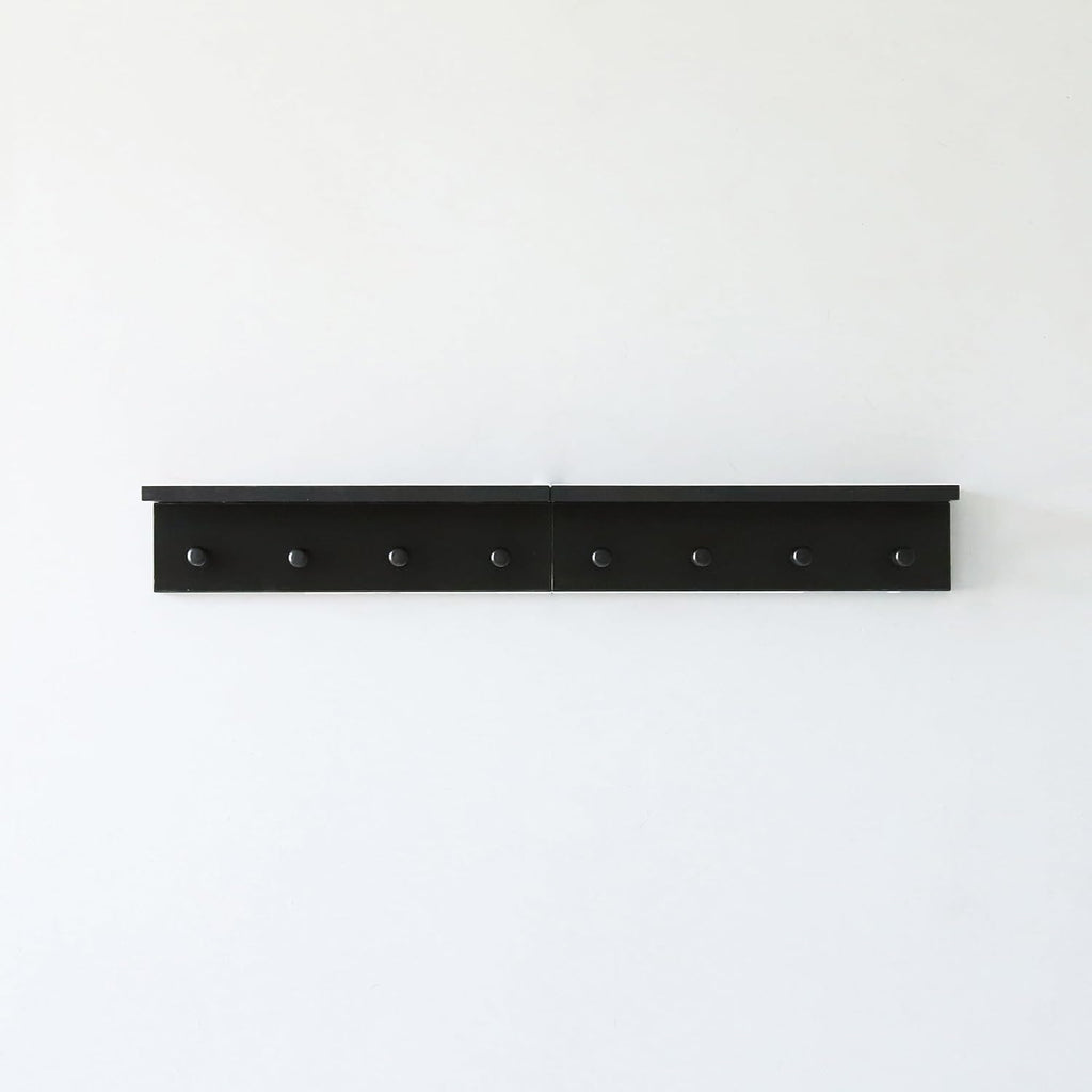Black Wall Mount Wooden Coat Hook Rack A-2