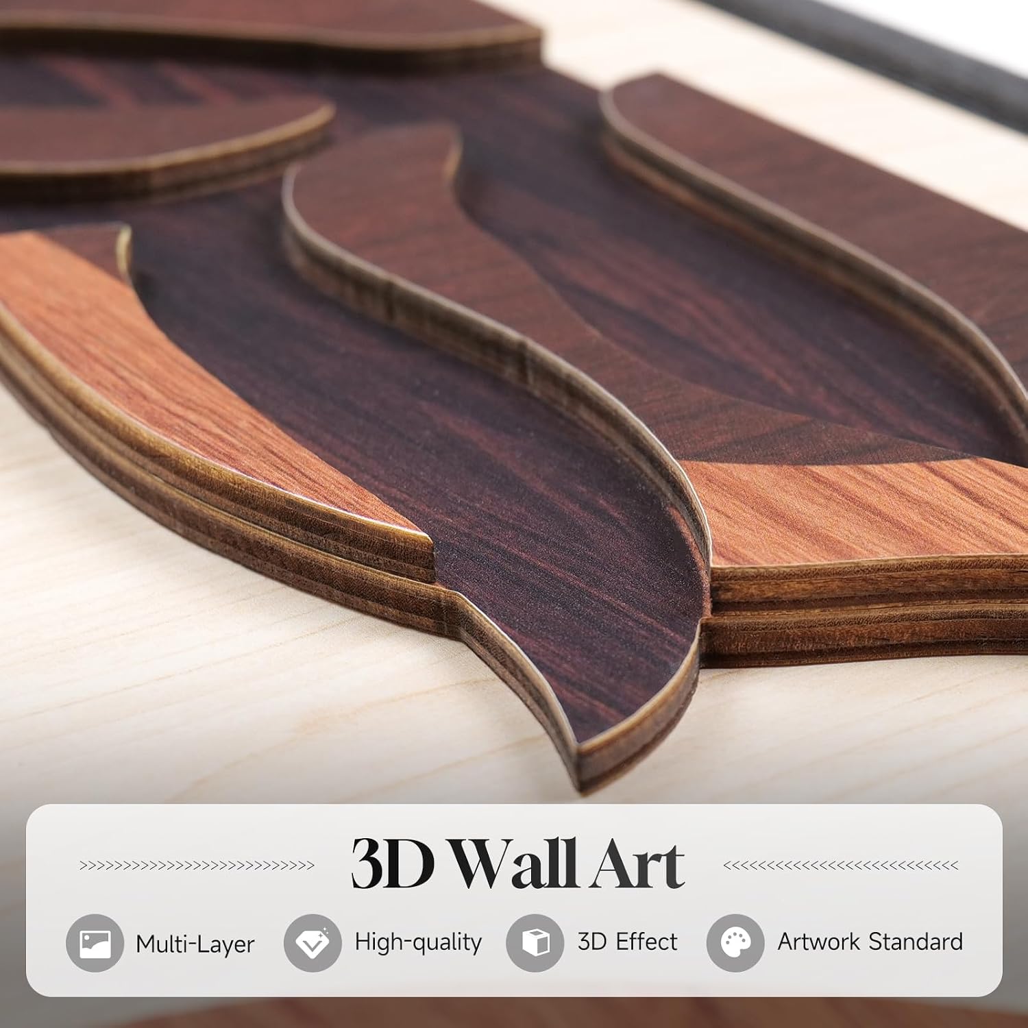 3D Wood Botanical Framed Wall Art