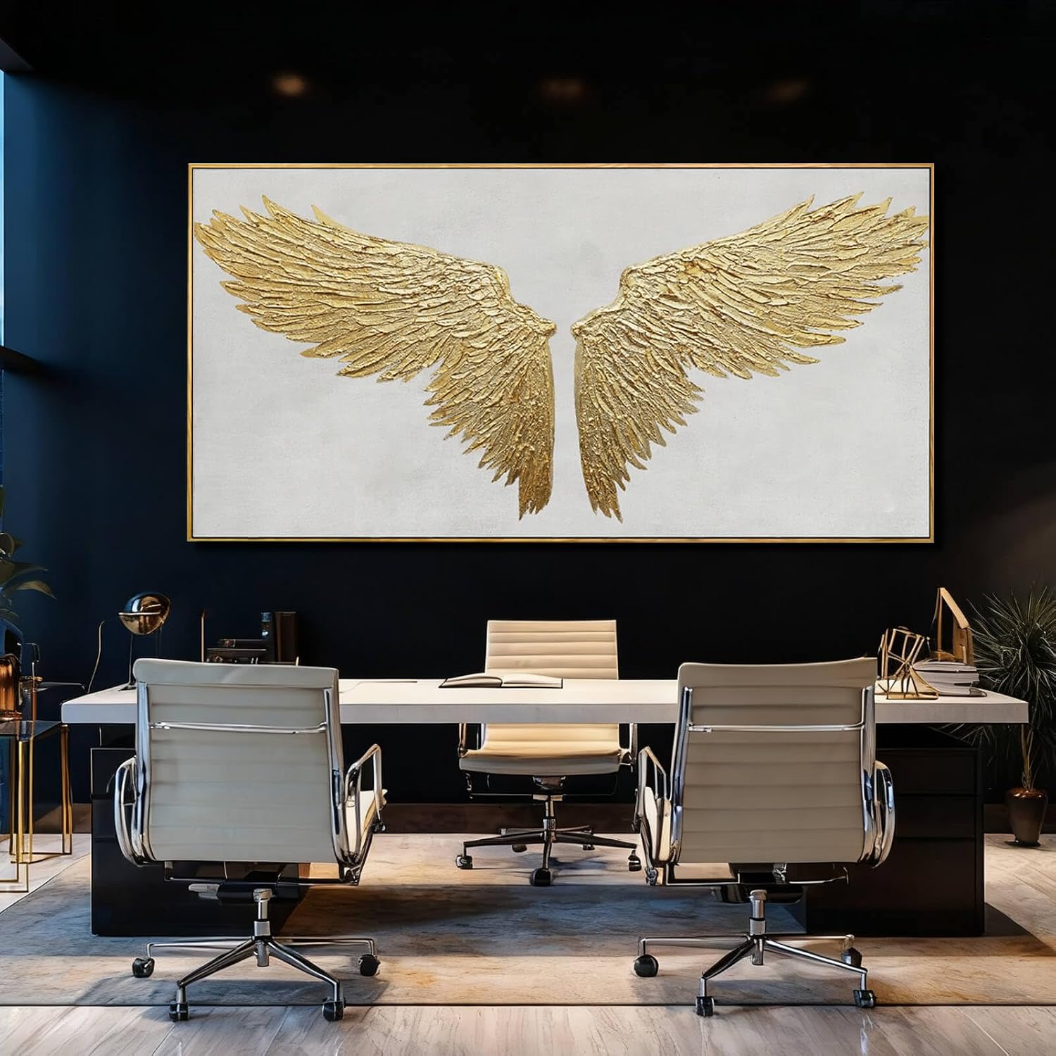 White Gold Textured Abstract Framed Wall Art 29x58 Inch