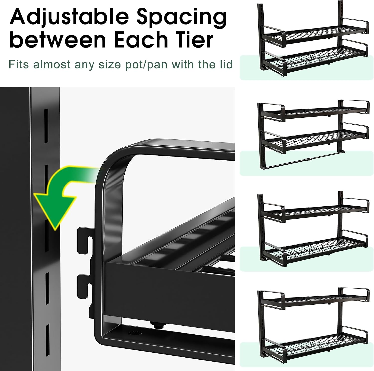 Expandable 2-Tier Wall Pot Rack