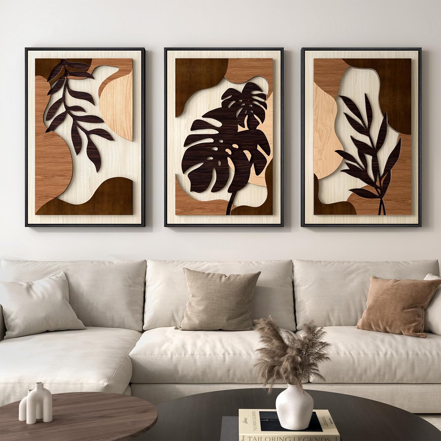 3D Wood Botanical Framed Wall Art
