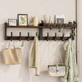 35" Rustic Brown Wall Coat Rack Shelf