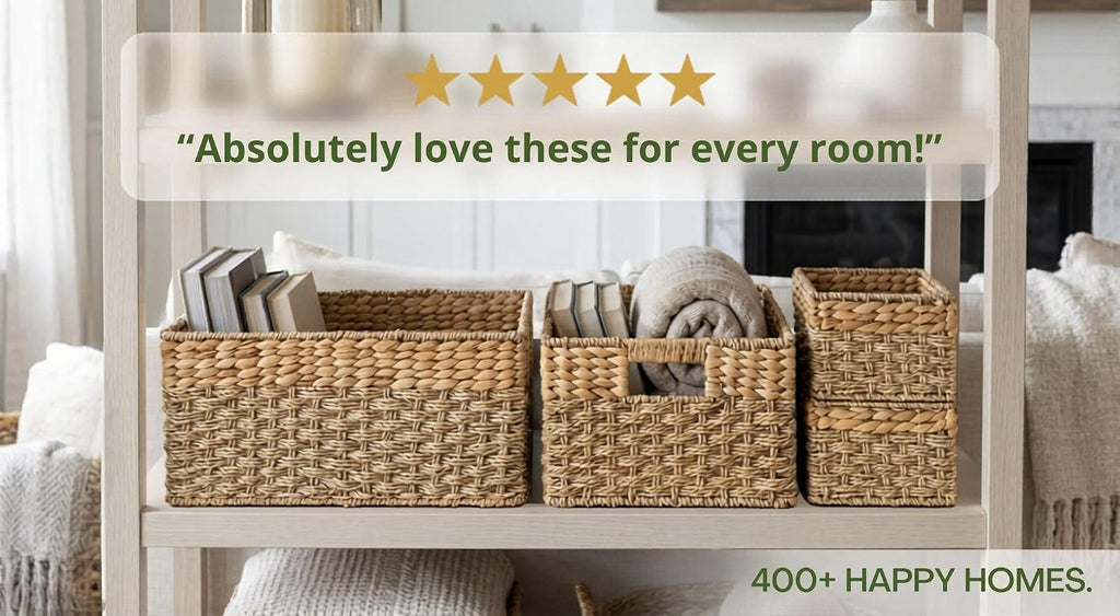 4 Pack Seagrass Hyacinth Nesting Storage Baskets