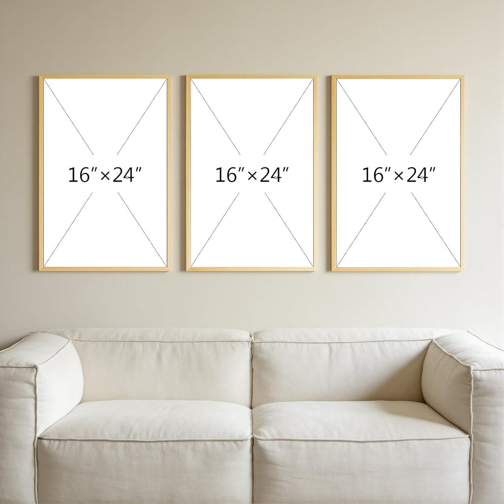 3Pcs Neutral 3D Textured Abstract Framed Wall Art 16x24 In