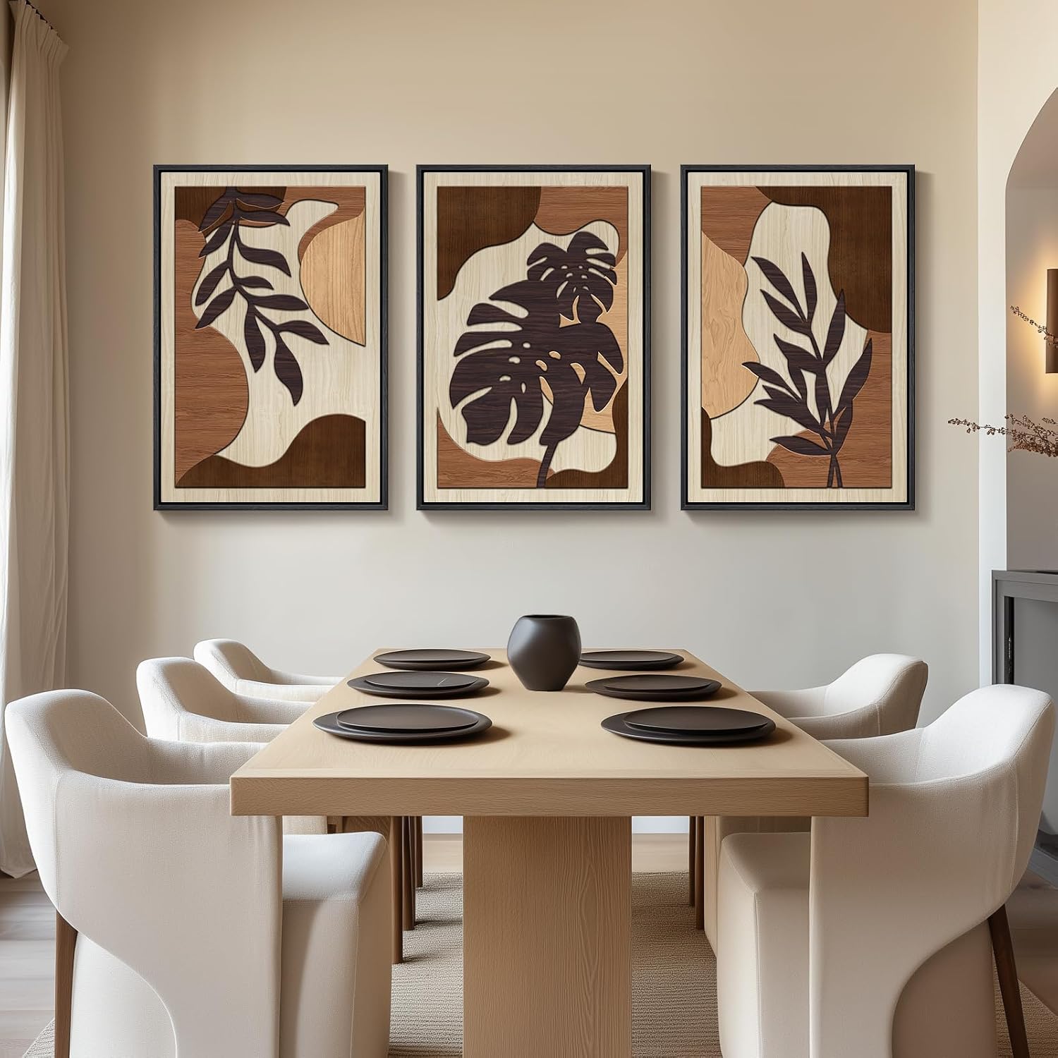 3D Wood Botanical Framed Wall Art