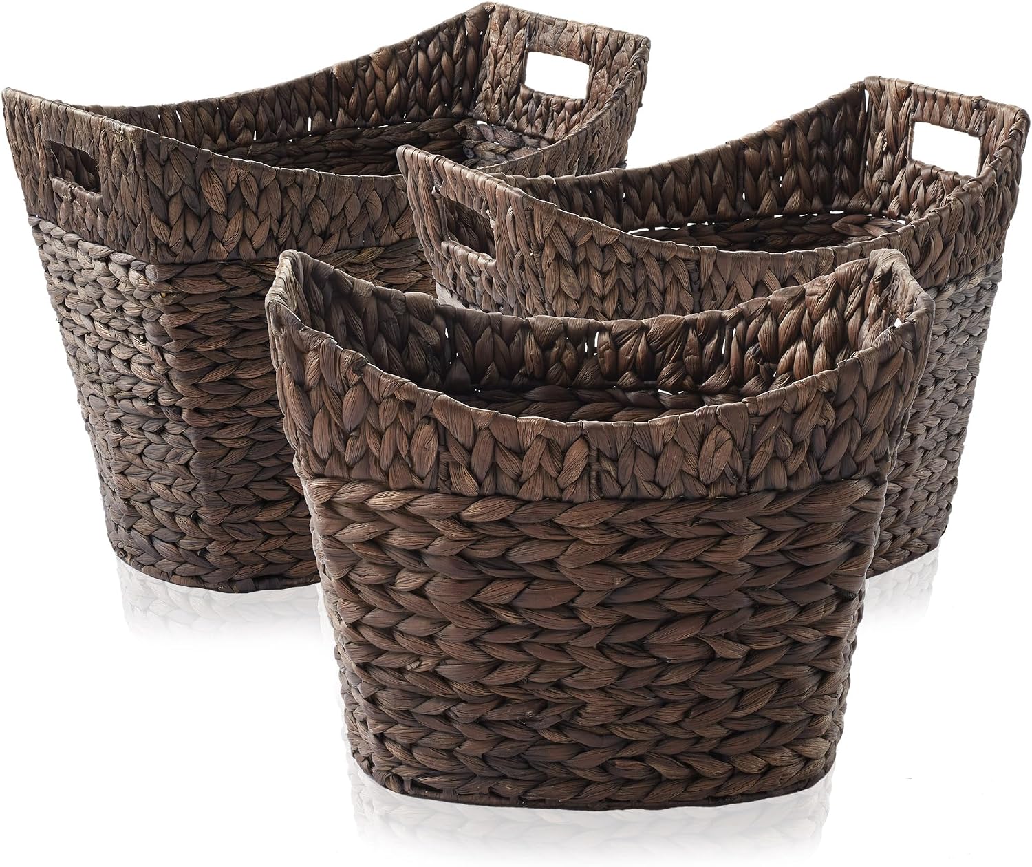 3 Pack Espresso Water Hyacinth Baskets