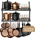 34" Matte Black Wall Pot Rack KUR528S88-BK