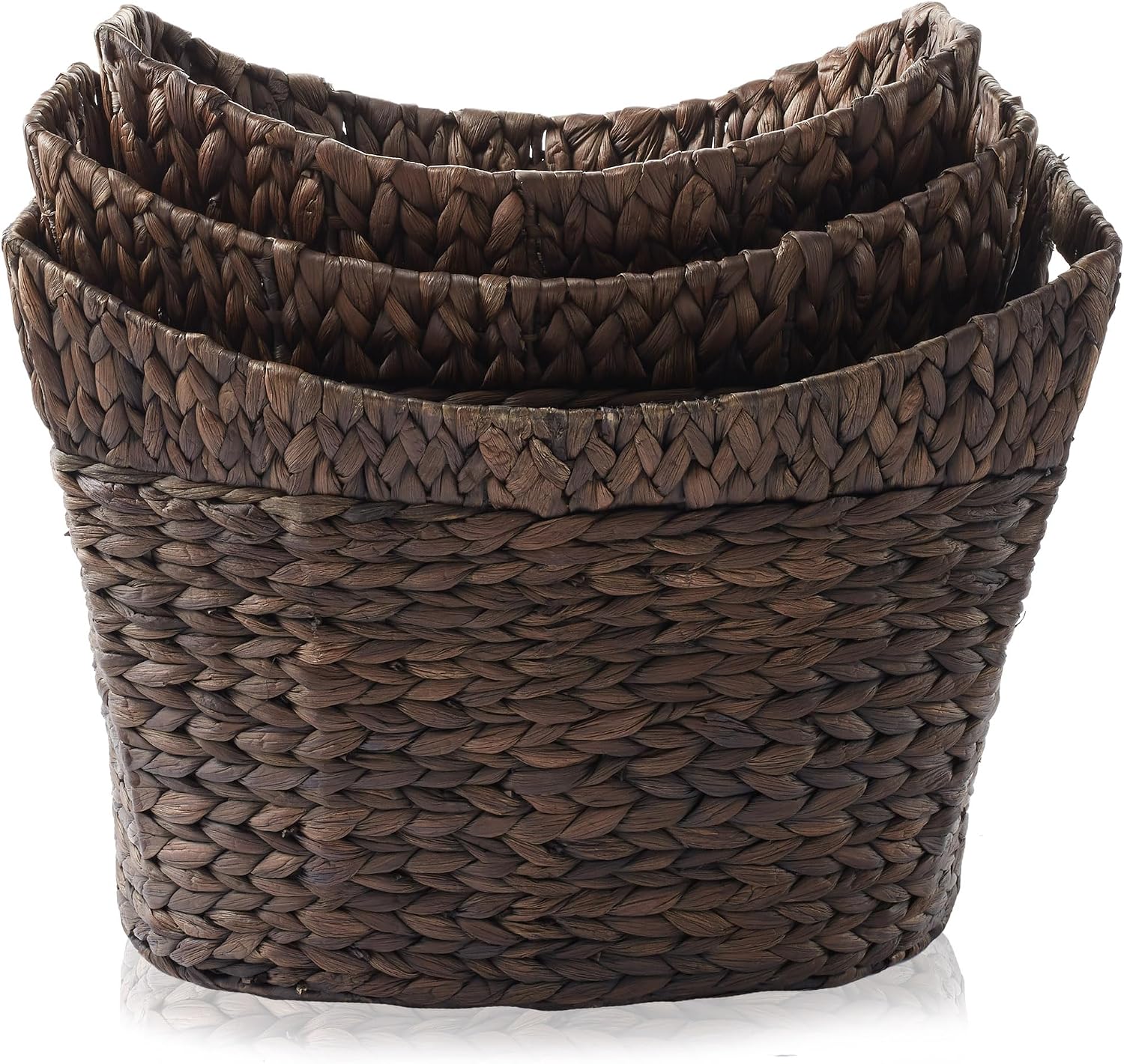 3 Pack Espresso Water Hyacinth Baskets