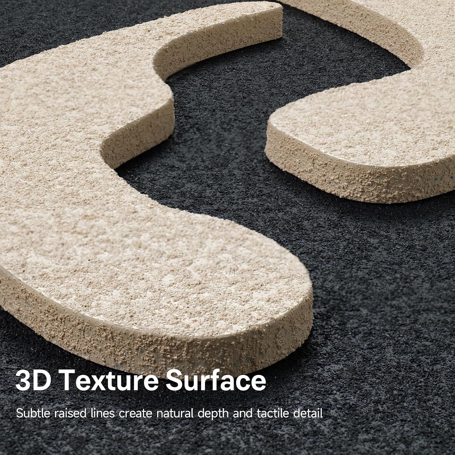 3Pcs Black Beige 3D Textured Wall Art