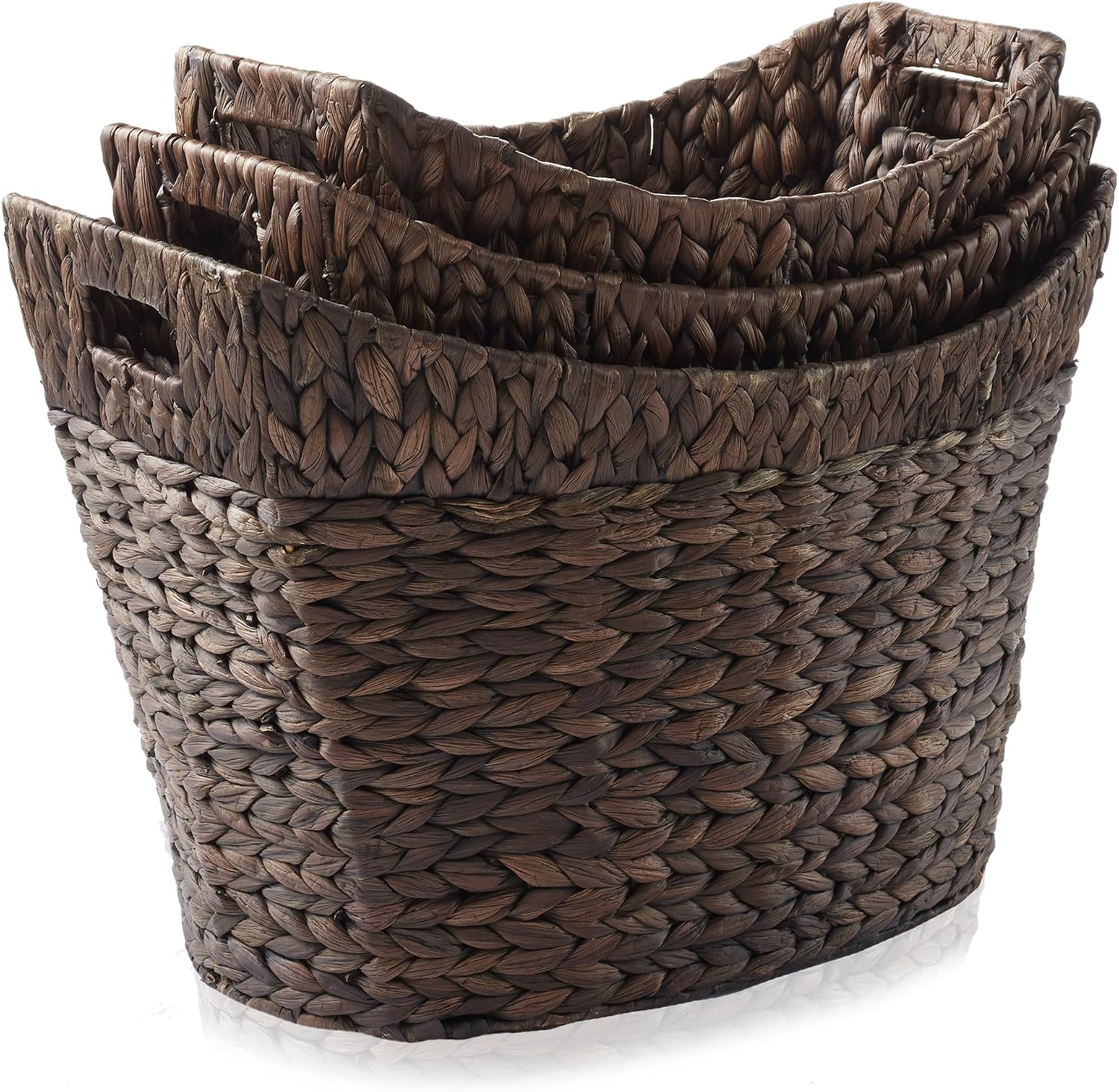 3 Pack Espresso Water Hyacinth Baskets