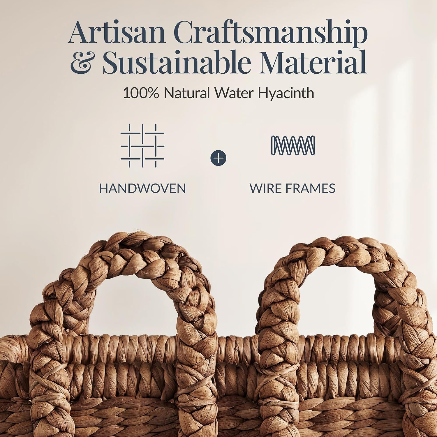 3 Pack Chestnut Chunky Wicker Storage Baskets