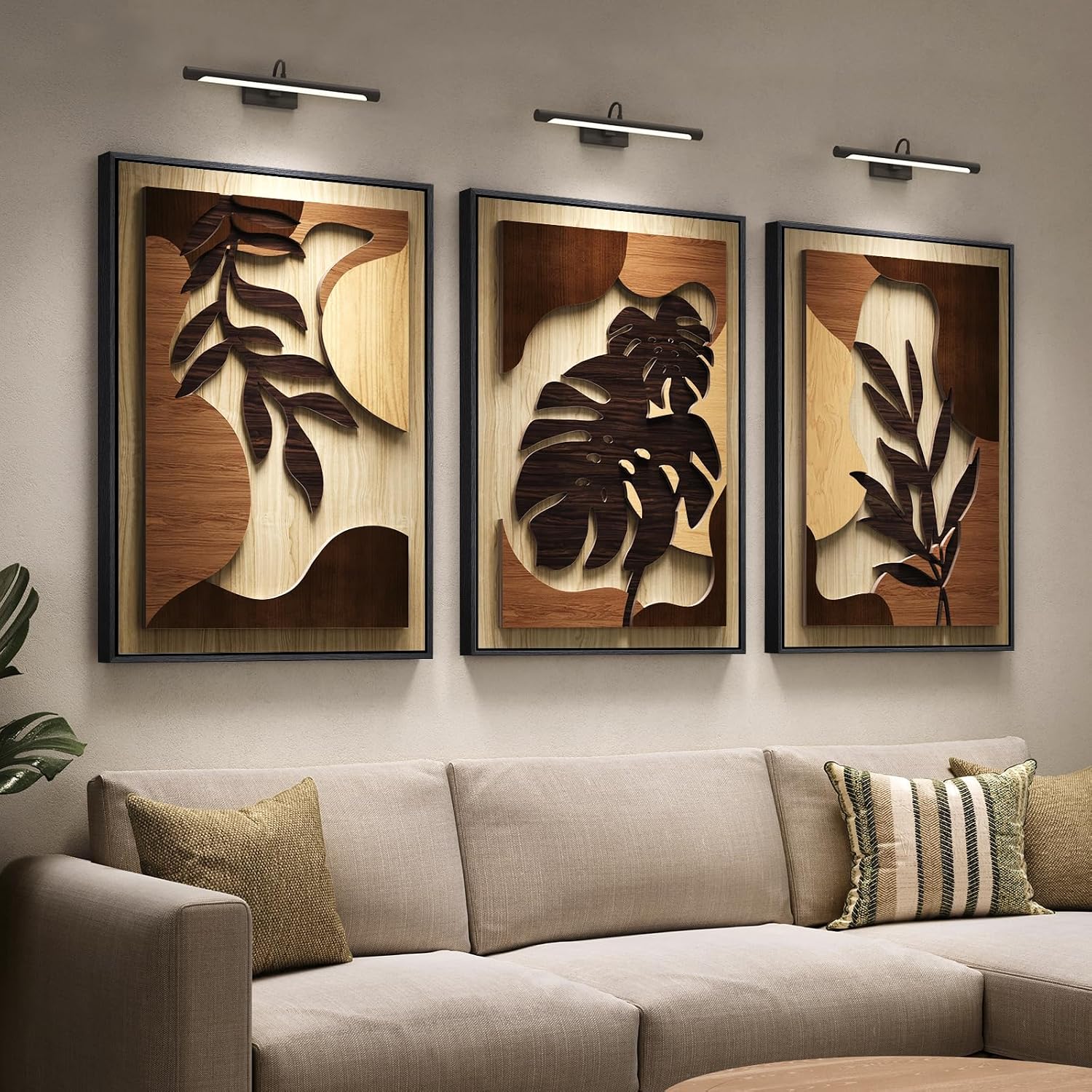 3D Wood Botanical Framed Wall Art
