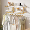 Gold Industrial Pipe Wall Clothes Rack
