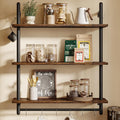 3 Tier Industrial Wall Pipe Shelves