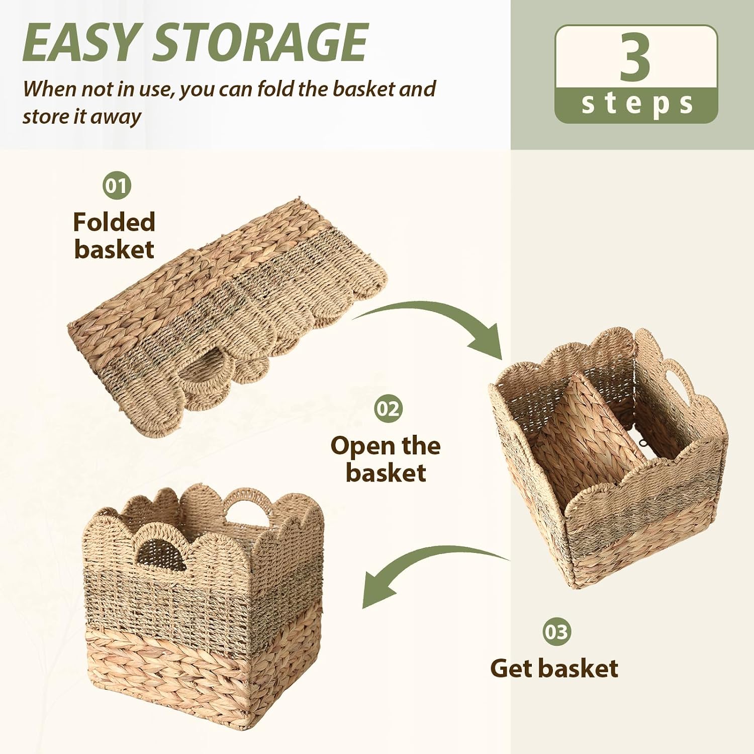4 Pack 12x12 Scalloped Cube Storage Bins