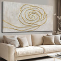 Beige Gold Textured Line Wall Art 24"x48"