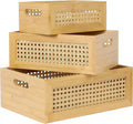 3 Pack Rattan Bamboo Nesting Baskets