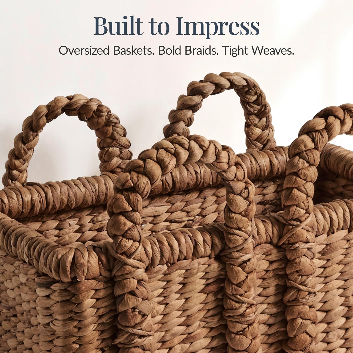 3 Pack Chestnut Chunky Wicker Storage Baskets
