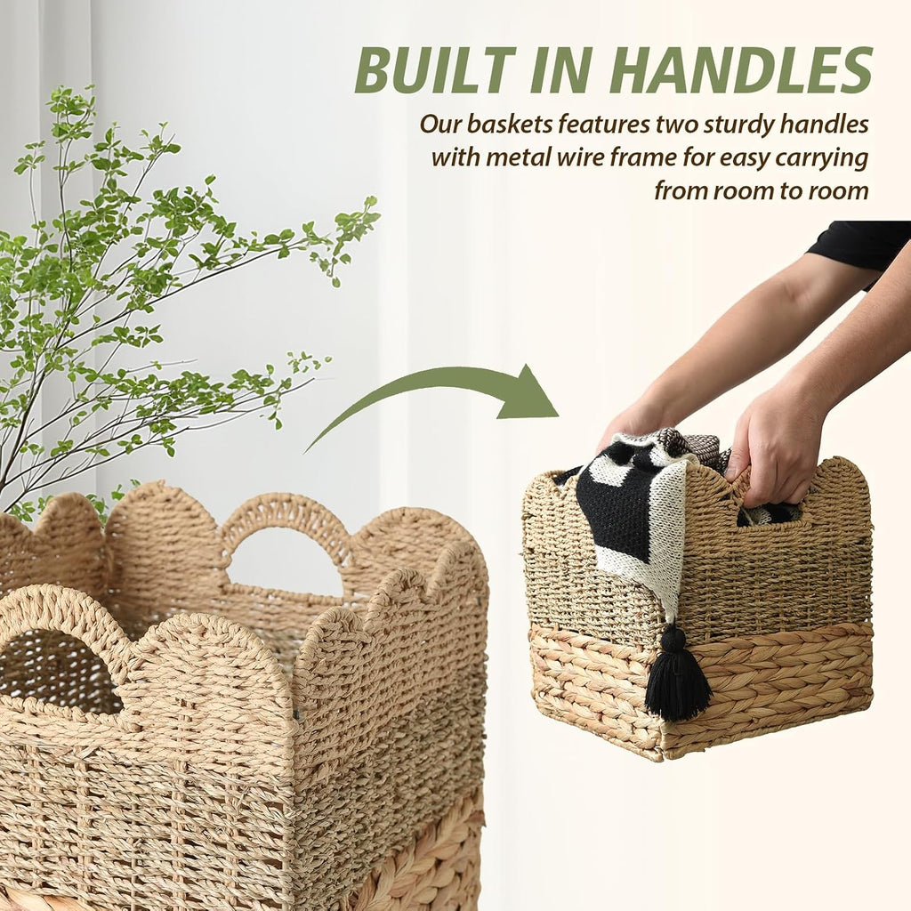 4 Pack 12x12 Scalloped Cube Storage Bins