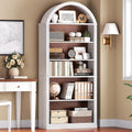 Walnut White Farmhouse Arched Bookcase