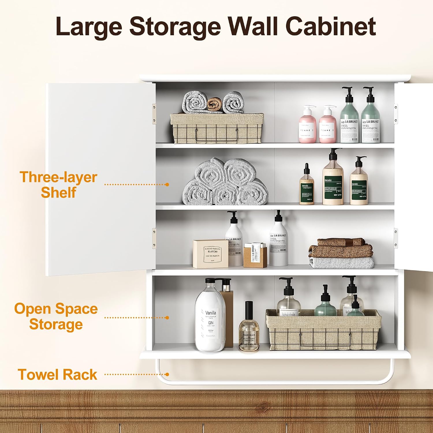White Mirror Bathroom Wall Cabinet