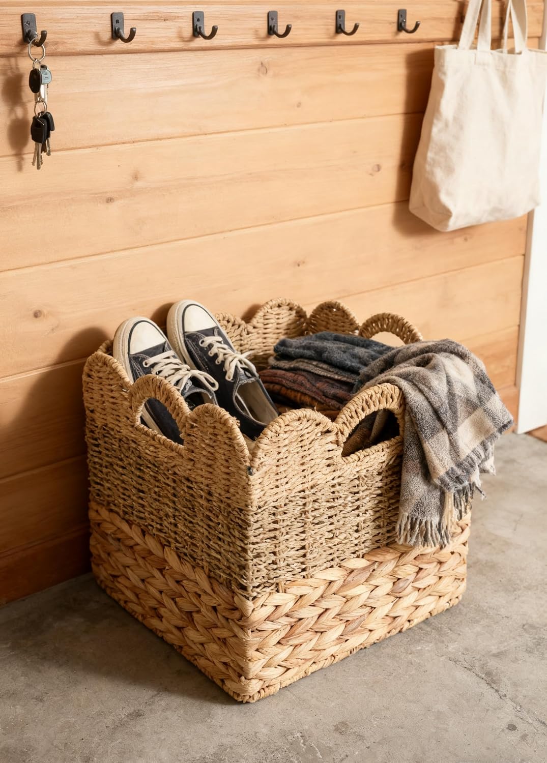 4 Pack 12x12 Scalloped Cube Storage Bins