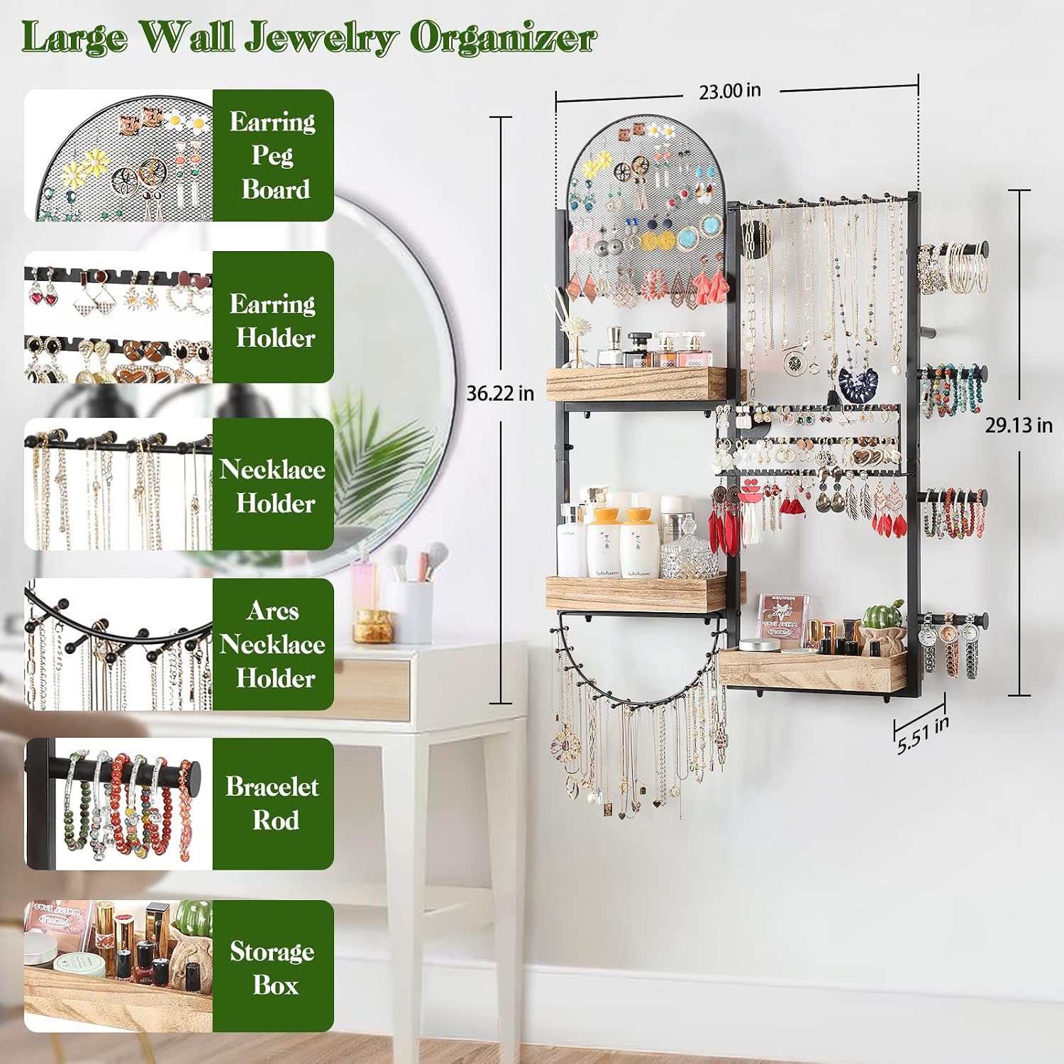 Wall Mount Jewelry Organizer