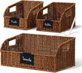 3 Pack Brown Wicker Baskets with Chalkboard