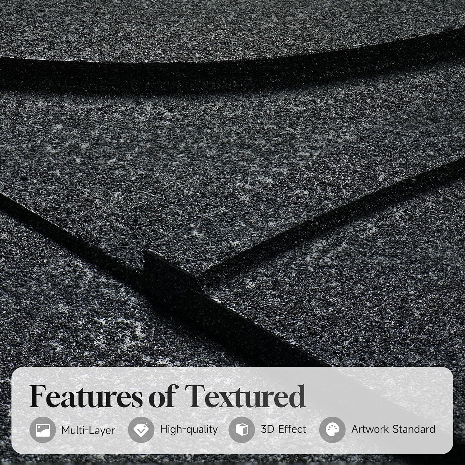 Black 3D Textured Framed Wall Art