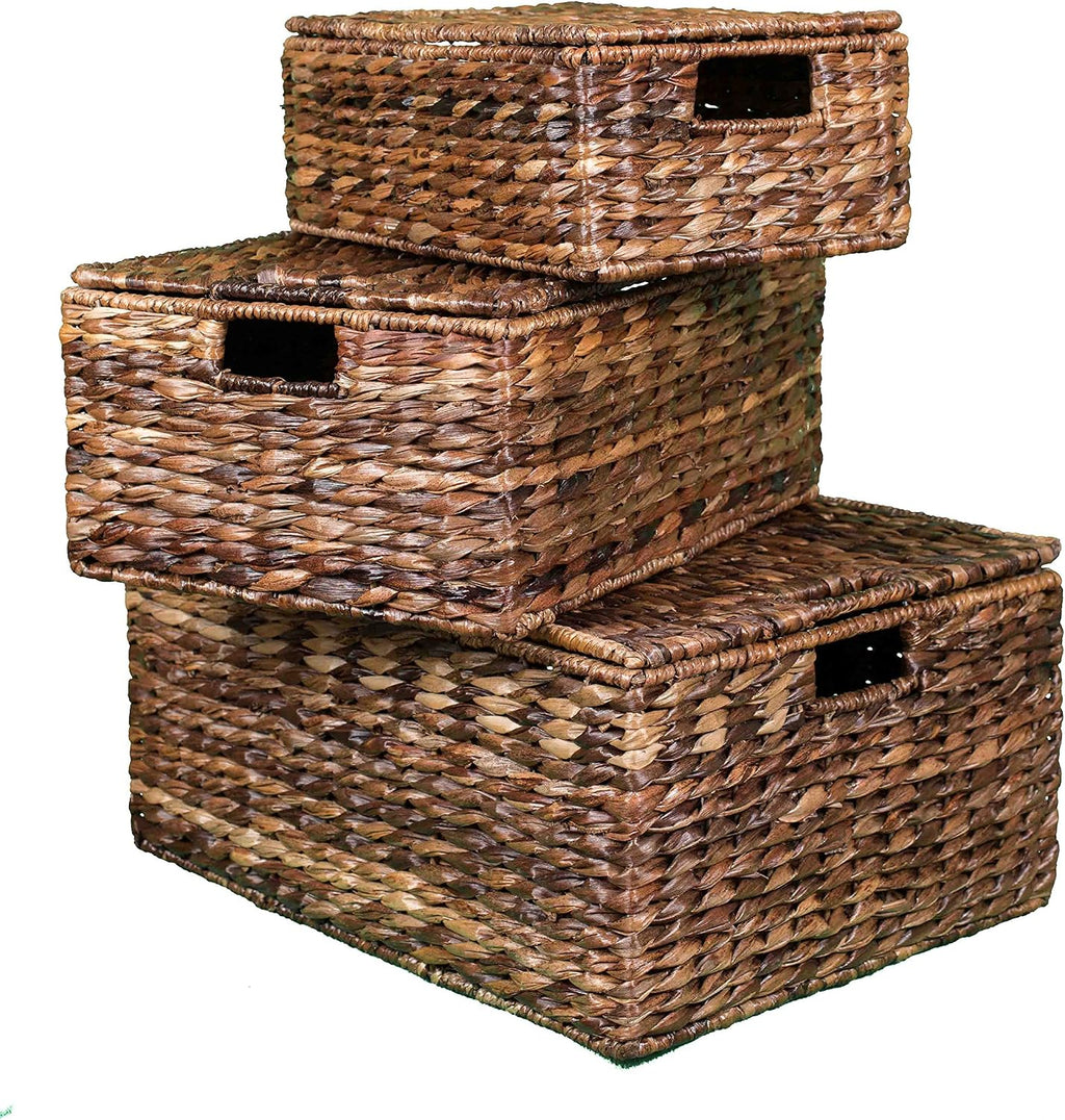 3 Pack Handwoven Abaca Storage Baskets