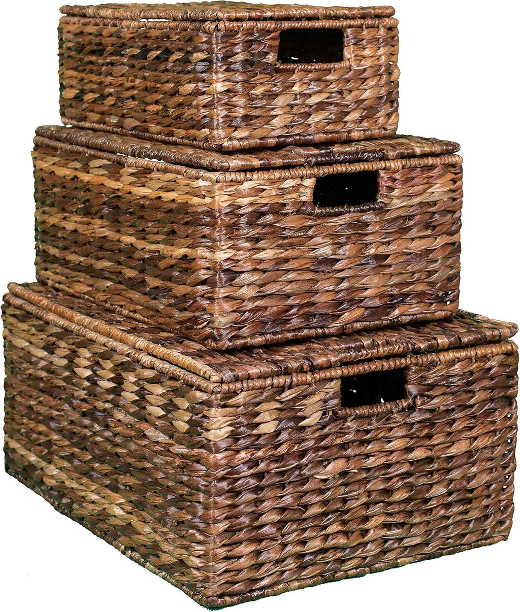 3 Pack Handwoven Abaca Storage Baskets