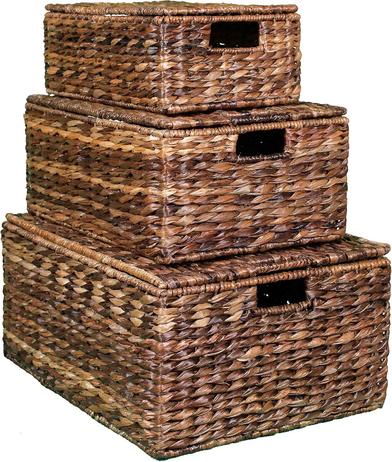 3 Pack Handwoven Abaca Storage Baskets