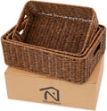 3 Pack Toffee Undershelf Wicker Baskets